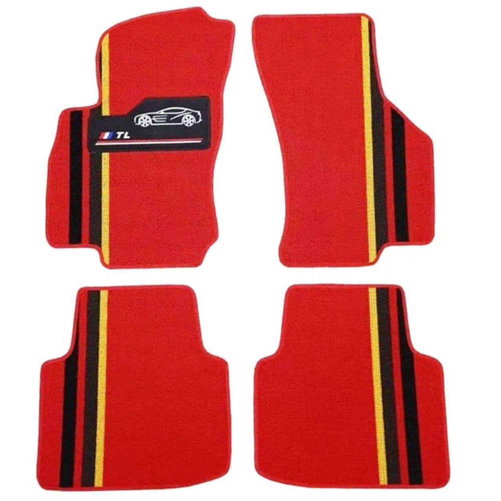 Tapis de Voiture Sur-Mesure Double Couche - Rouge Impérial