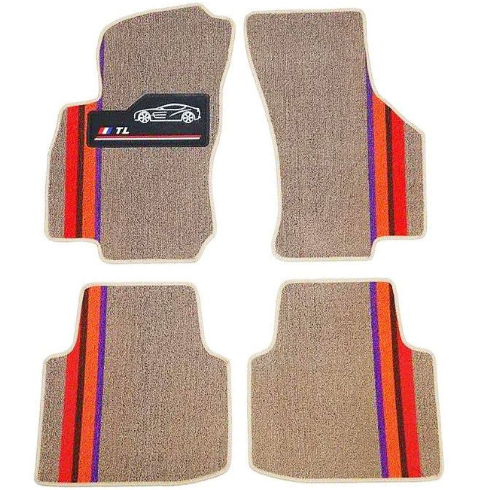 Tapis de Voiture Sur-Mesure Double Couche - Café & Beige