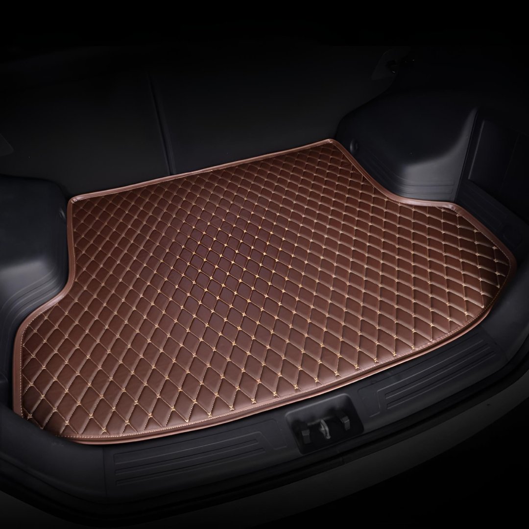 Tapis de Voiture Sur-Mesure Double Couche - Noir & Marron Luxe