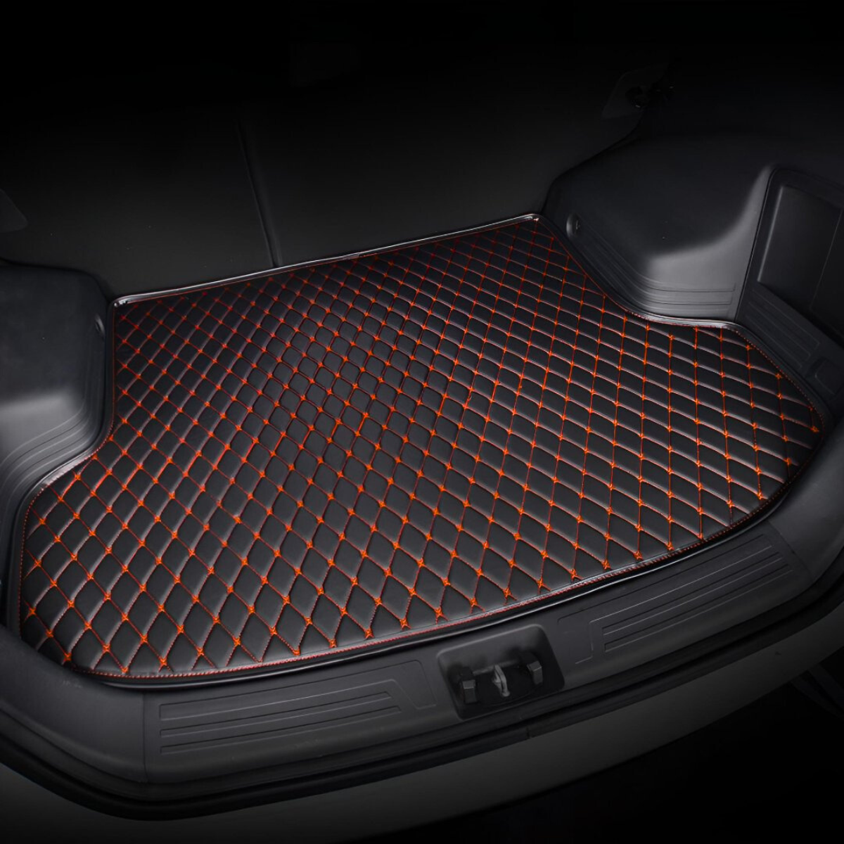 Tapis de Voiture Sur-Mesure Double Couche - Noir & Orange Sport