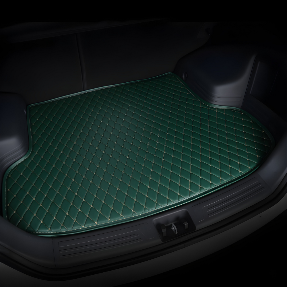 Tapis de Voiture Sur-Mesure Double Couche - Vert Racing Luxe