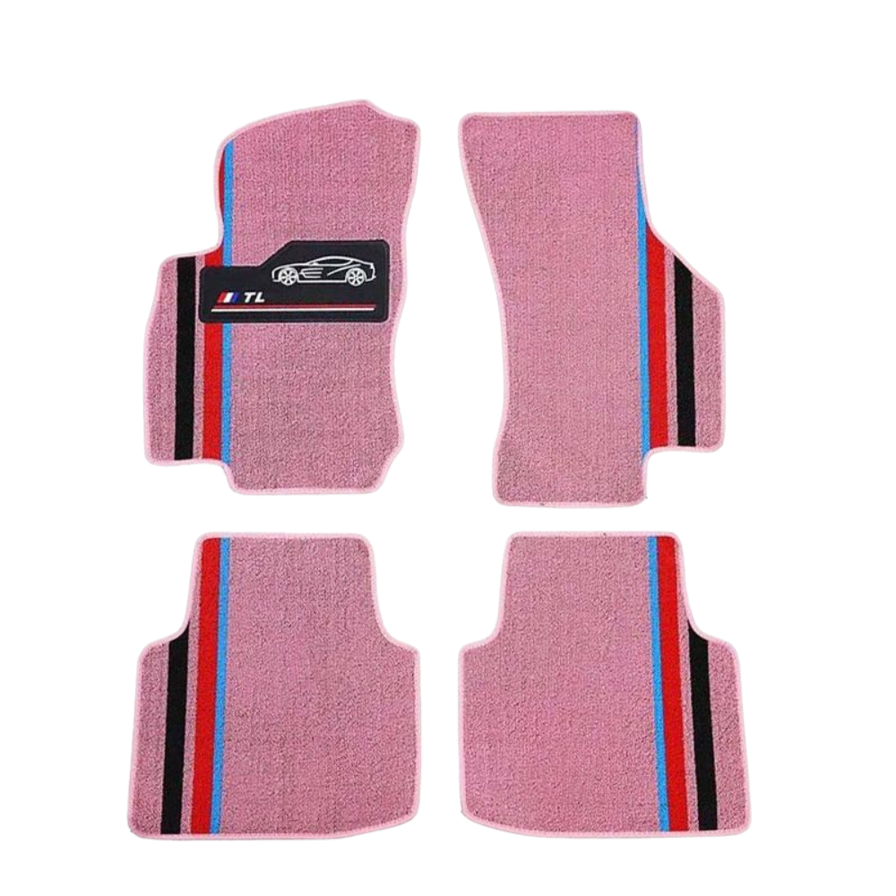 Tapis de Voiture Sur-Mesure Double Couche - Rose Impérial