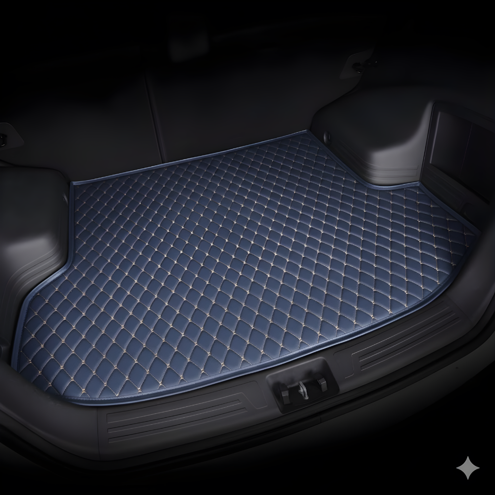 Tapis de Voiture Sur-Mesure Double Couche - Bleu Foncé Luxe