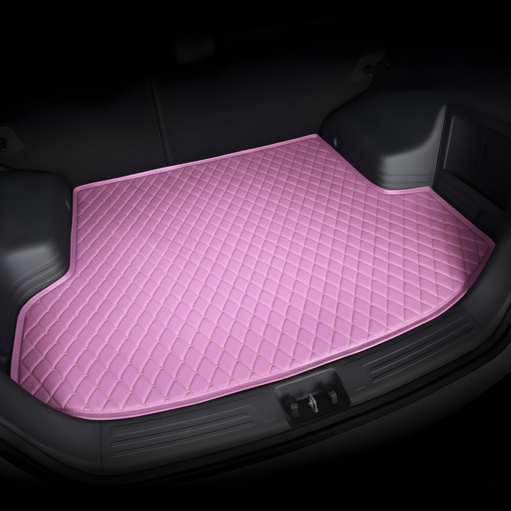 Tapis de Voiture Sur-Mesure Double Couche - Rose Poudré Luxe